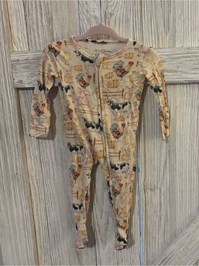Lev Baby Cream Farm Animal Zip Footed One-Piece